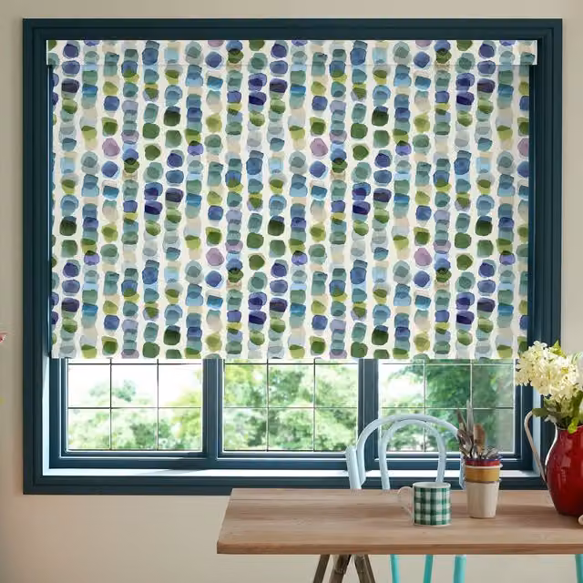Bluebellgray Tobermory Made To Measure Blackout Bay Roller Blind in Multicolour Nautical Graphic Design
