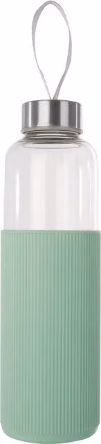 Orsina Transparent Glass Mug with Mint Green Silicone Sleeve