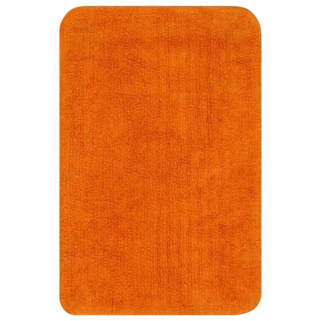 Berkfield Home 3 Piece Non-Slip Cotton Bathroom Mat Set in Orange – 1