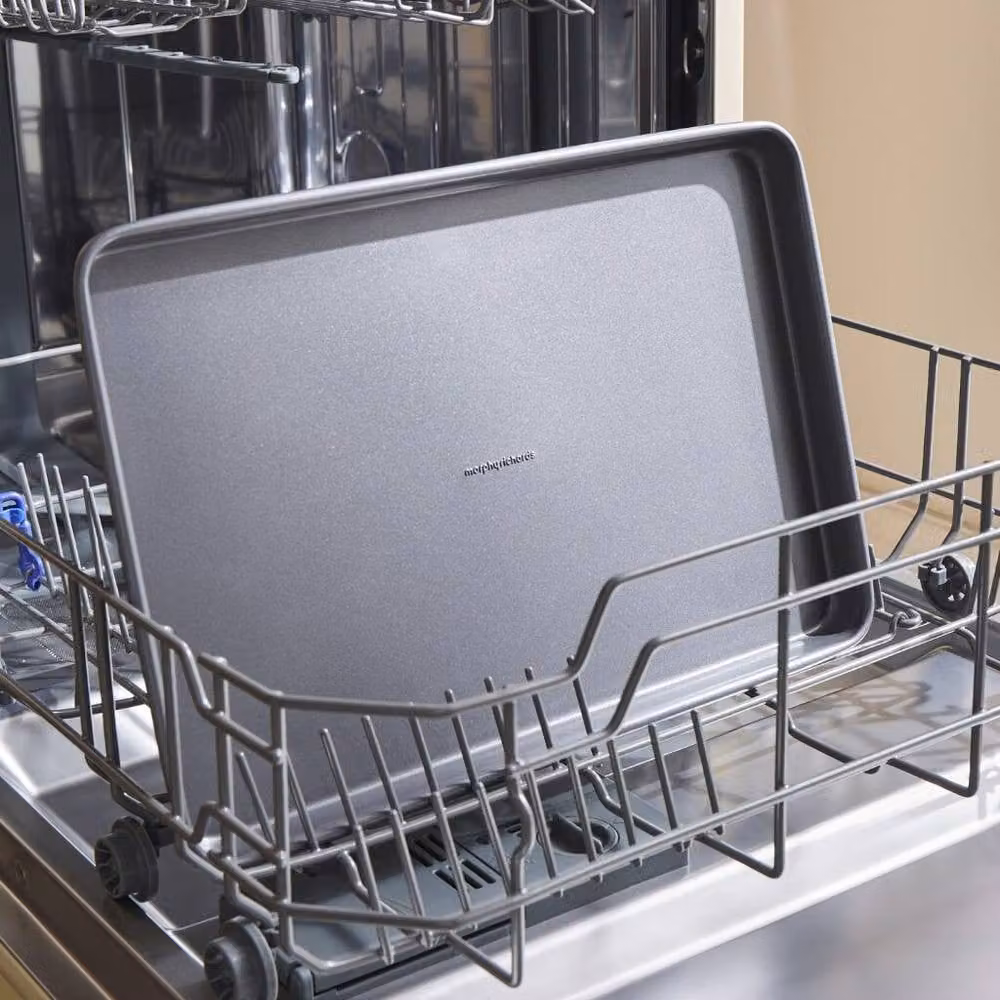 Morphy Richards Non-Stick Carbon Steel Rectangular Baking Sheet Set, Grey, W: 38.1 cm, D: 25.4 cm, H: 2.0 cm – 9