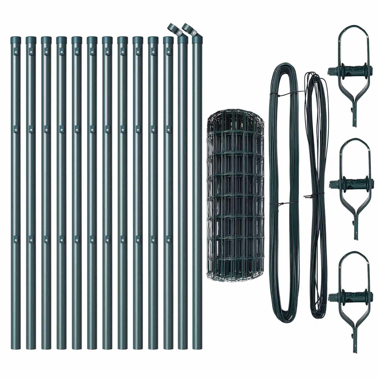 Berkfield Home Euro Fence with 13 Posts, Galvanised Steel, Green and Silver, 0.8 x 25 m – 3