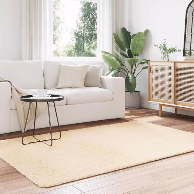 Berkfield Home NAVARRA Shaggy High Pile Rug, Beige, W: 130 cm, D: 200 cm – 1