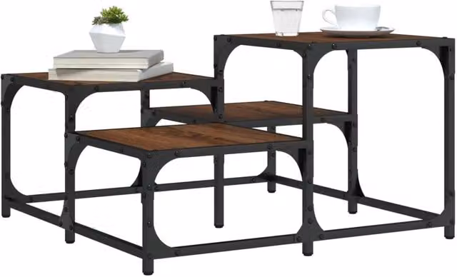 Berkfield Home Brown Oak Coffee Table, W/D/H: 68 x 68 x 40 cm
