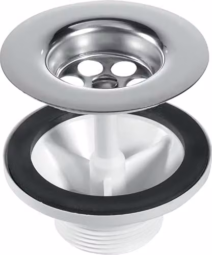 McAlpine Belfast Kitchen Sink Waste 1.5 inch BSP Centre Pin BSW6CP2H in Silver