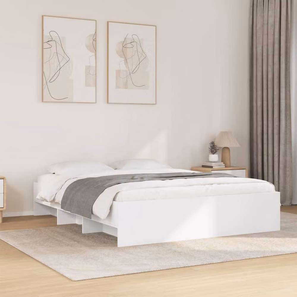 Berkfield Home Durable King Size Bed Frame in White, W/D/H: 150 x 200 cm – 2