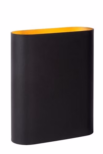 Lucide Ovalis Dimmable Up and Down Wall Light in Black Metal with 2 x E14 Sockets