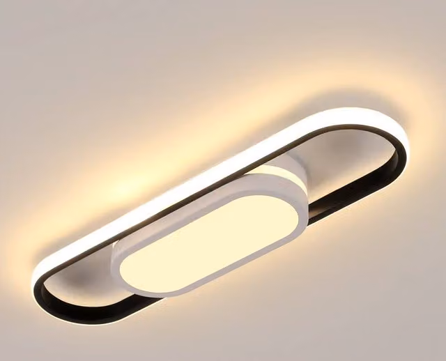 COMELY 30W Oval LED Ceiling Light in White and Multicolour with Acrylic and Metal Finish