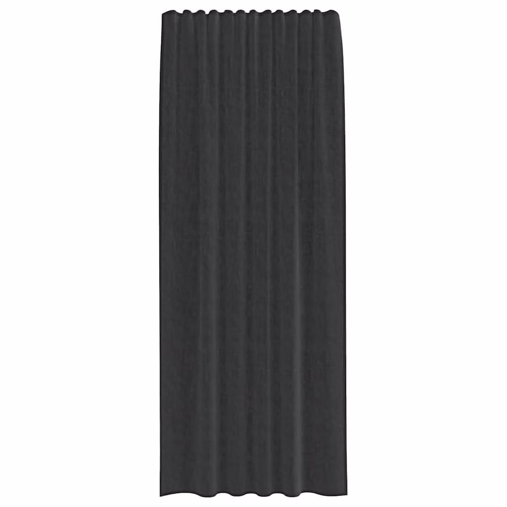 Berkfield Home Black Transparent Voile Fabric Panel Curtains with Rod Pockets, 2 Pack, W: 140 cm – 4