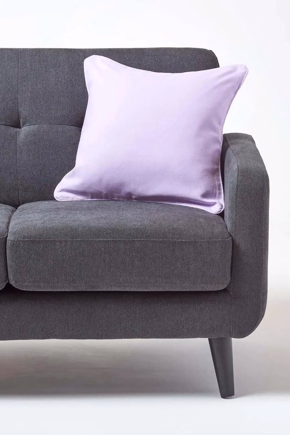 Homescapes Plain Square Cotton and Linen Cushion Cover in Mauve, W/D/H: 30 x 30 x 30 cm – 2