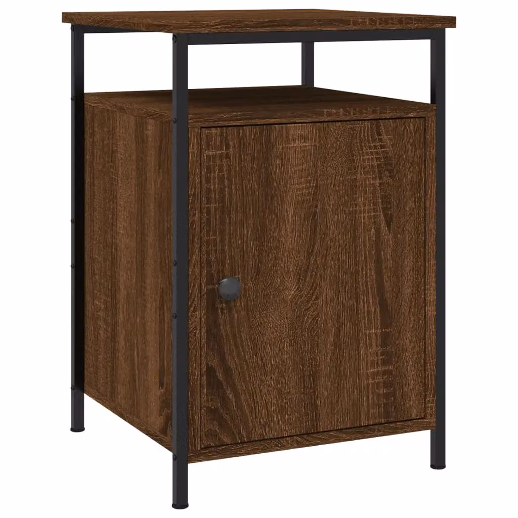 Berkfield Home Set of 2 Brown Oak Bedside Cabinets, W/D/H: 40 x 42 x 60 cm – 3