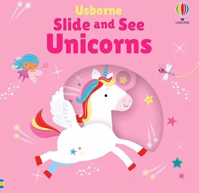 Fiona Watt Slide & See Unicorns Board Book, Multicolour