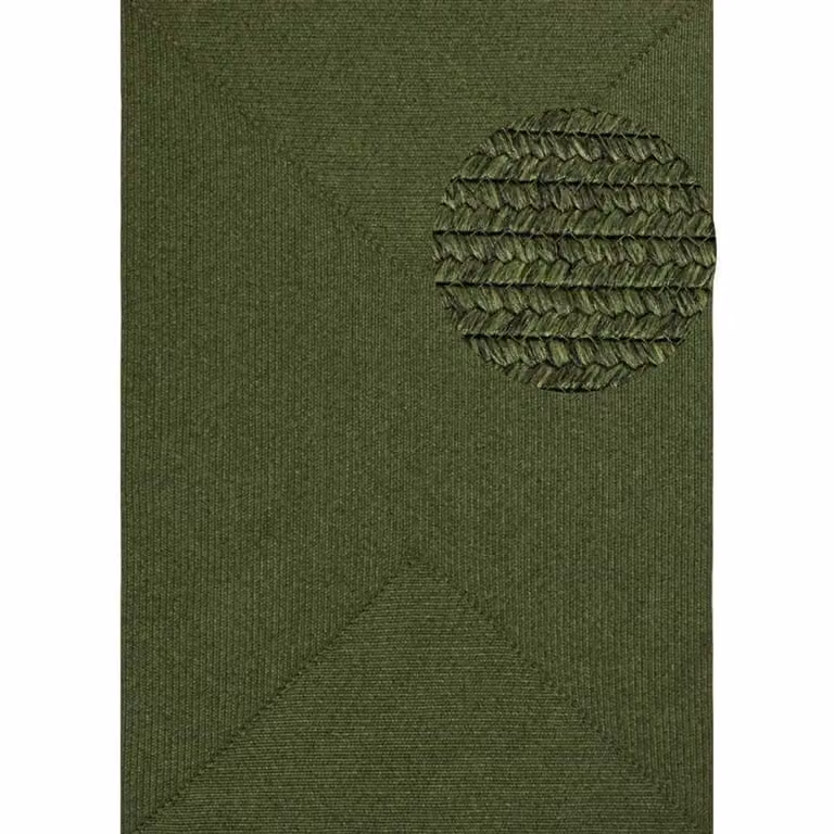 THE RUGS Trenzado Braided Indoor Outdoor Polypropylene Rug in Green, W: 200 cm, D: 290 cm