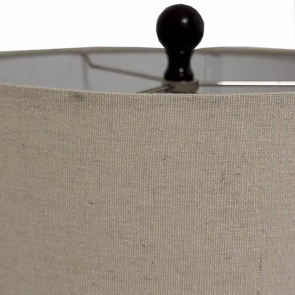 Lemon Pavilion Sepia Shadows Squat Table Lamp with Linen Shade in Brown – 3
