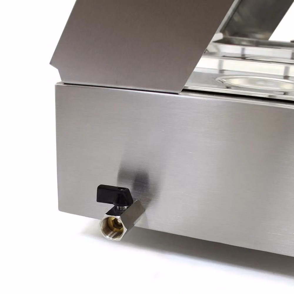 KuKoo 3 Pan Wet Well Bain Marie in Silver Stainless Steel and Glass – 3