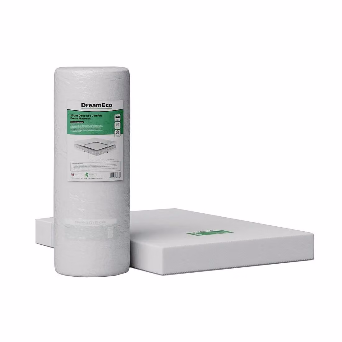 DreamEco Antibacterial Comfort Foam Mattress in White, W/D/H: 90 x 190 x 15 cm – 2