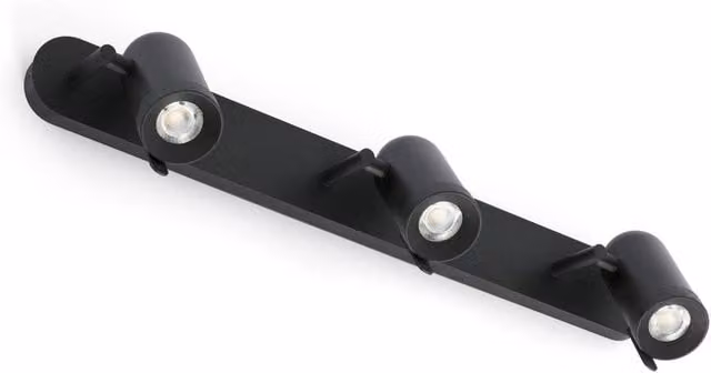 Netlighting Orleans 3 Light Adjustable Indoor Wall Spotlight in Black GU10