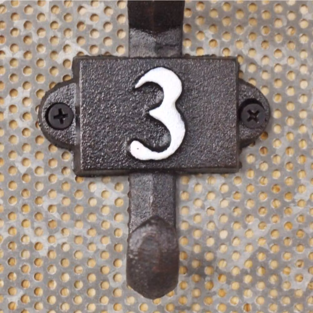 Gifts Direct 2 U Heavy Duty Cast Iron Number 3 Wall Mounted Hook in Black – 2