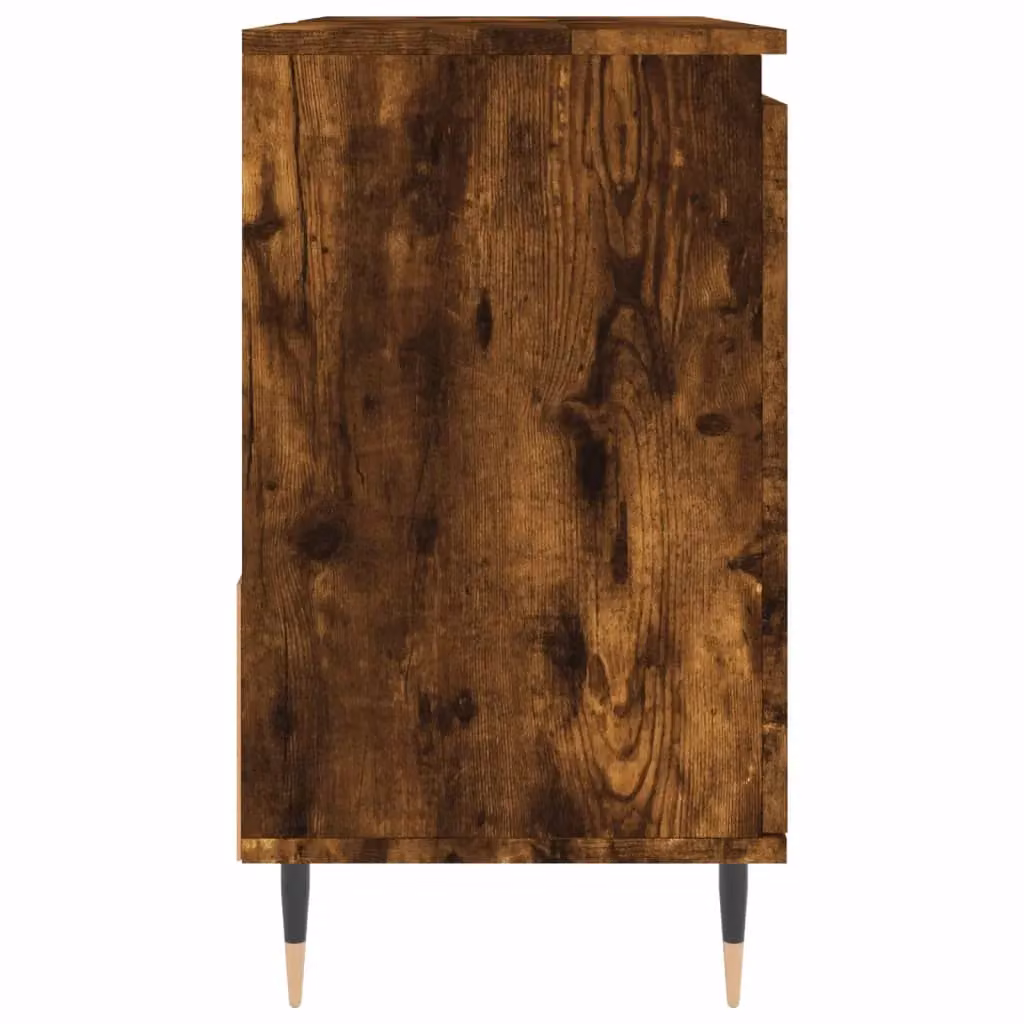 Berkfield Home Smoked Oak Bathroom Cabinet in Brown, W: 65 cm, D: 33 cm, H: 60 cm – 3