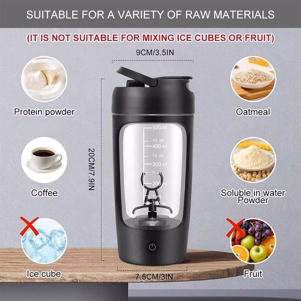EONLION Black Plastic Blender Bottle for Protein Mixes – 2