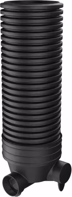 Turtle Inspection Chamber Set, Black, Diameter: 45 cm, Depth: 202 cm, with 15 cm Channel and 15 cm Inlets