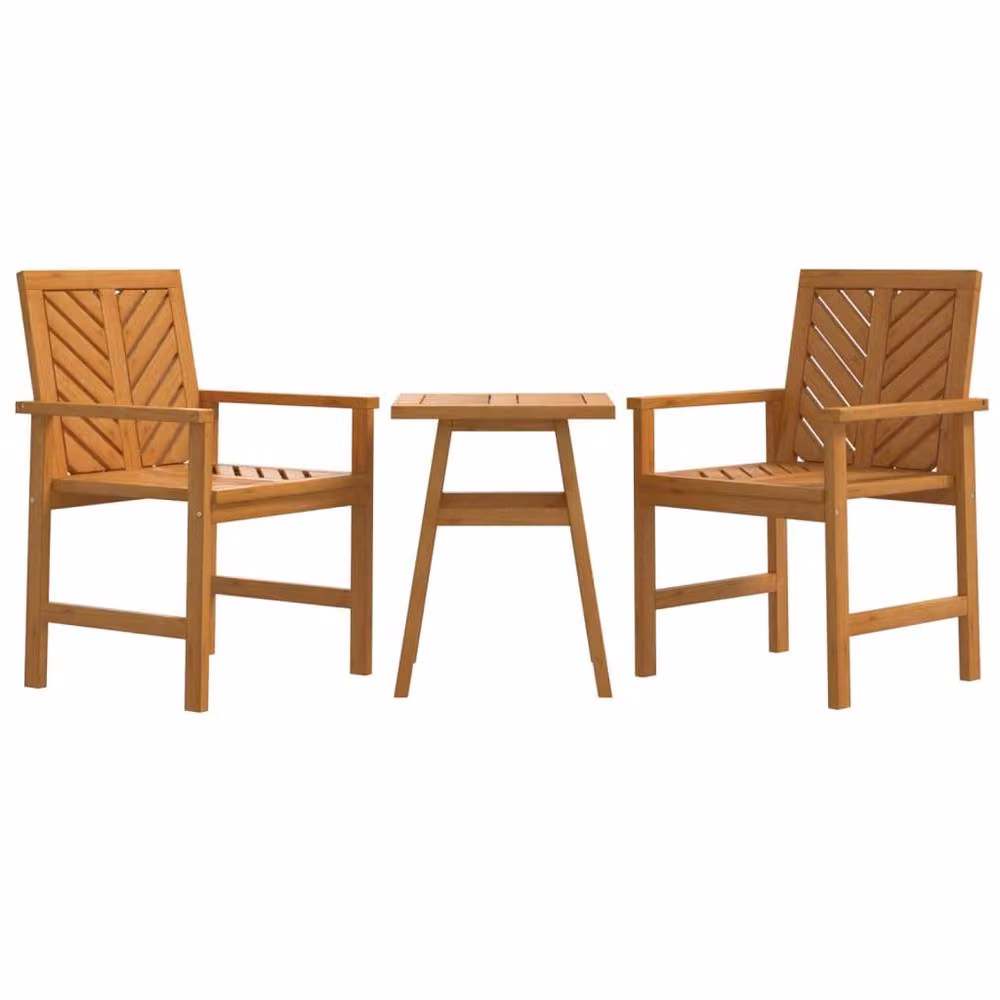 Berkfield Home Beautiful 3 Piece Acacia Wood Garden Lounge Set in Brown – 2