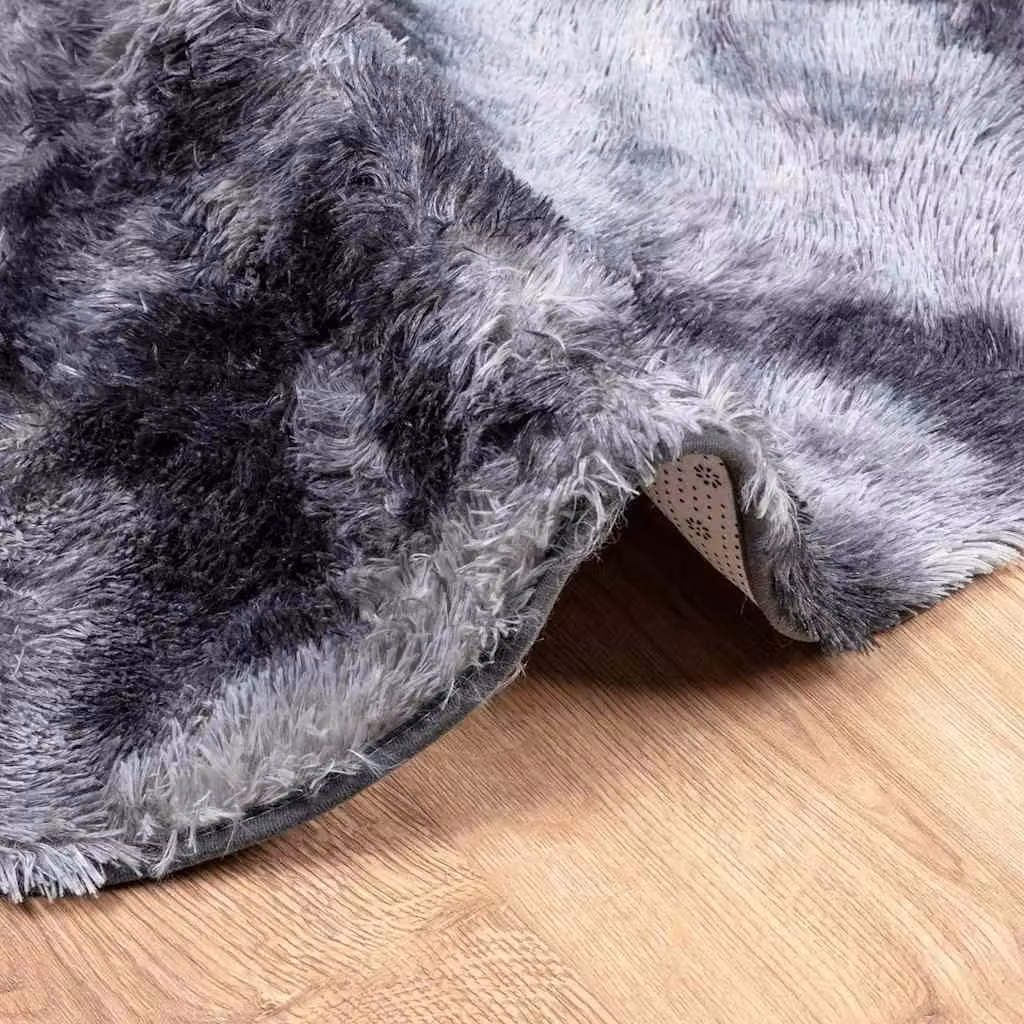Berkfield Home NAVARRA Shaggy High Pile Rug, Dark Grey, W/D/H: 160 x 160 x 1 cm – 4