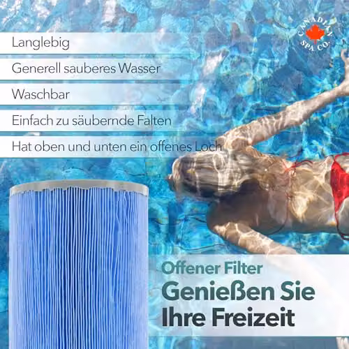 Canadian Spa Co. Antimicrobial Replacement Cartridge Filter for Yukon Hot Tub, Blue, H x W x D: 230 x 125 x 55 mm – 3