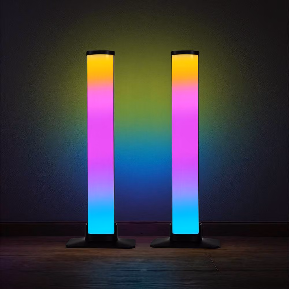 Emitto 2x RGB LED Light Bar Ambient Lamp in Black with Remote Control and Bluetooth Music Sync – 2