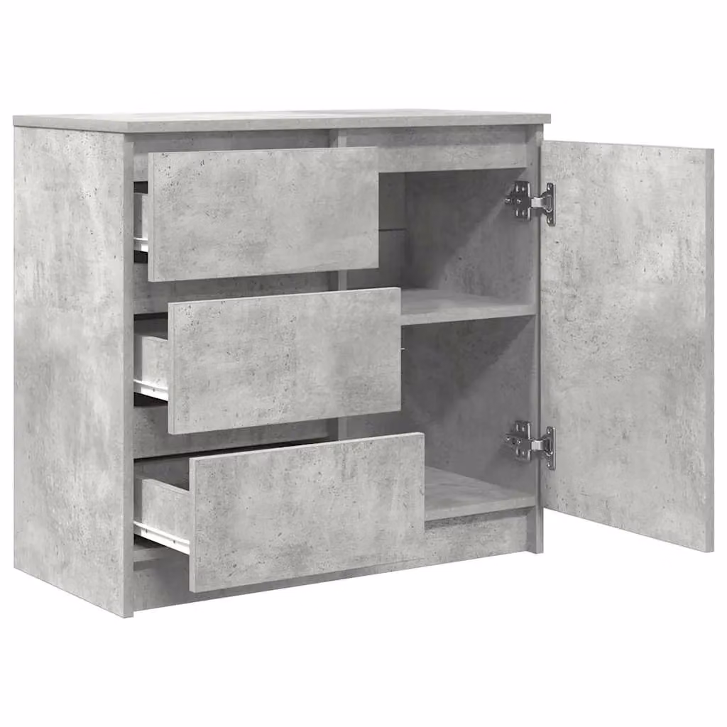 Berkfield Home Sideboard with Drawer in Concrete Grey, W/D/H: 71 x 35 x 65 cm – 2
