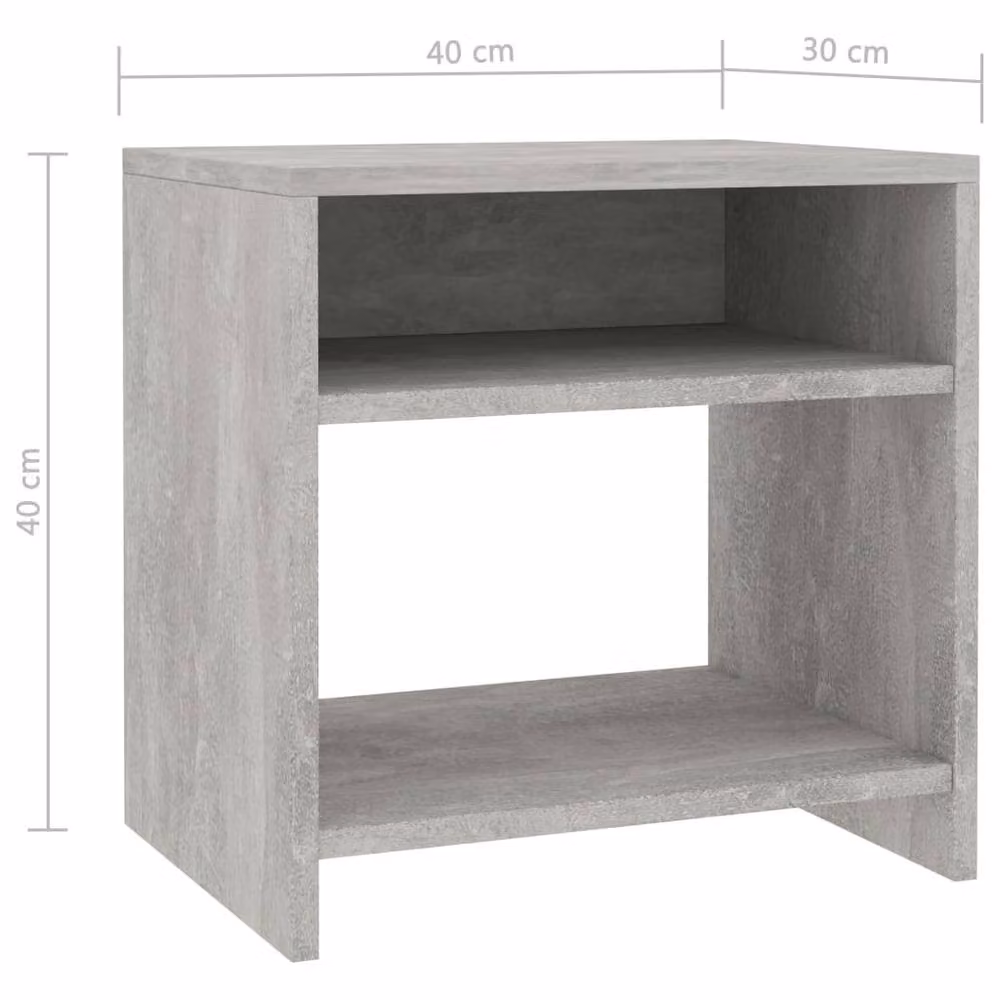 Berkfield Home Elegant Bedside Cabinets, 2 Piece Set in Concrete Grey, W/D/H: 40 x 30 x 40 cm – 5