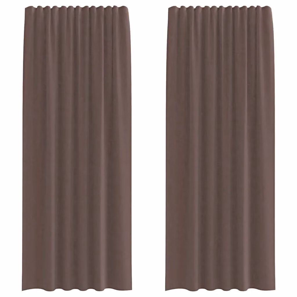 Berkfield Home Brown Transparent Voile Tab Top Curtains, 2 Pack – 2