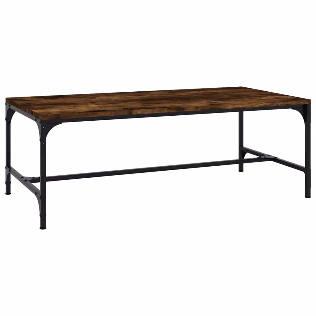 Berkfield Home Smoked Oak Coffee Table in Brown, W/D/H: 100 x 50 x 35 cm – 2