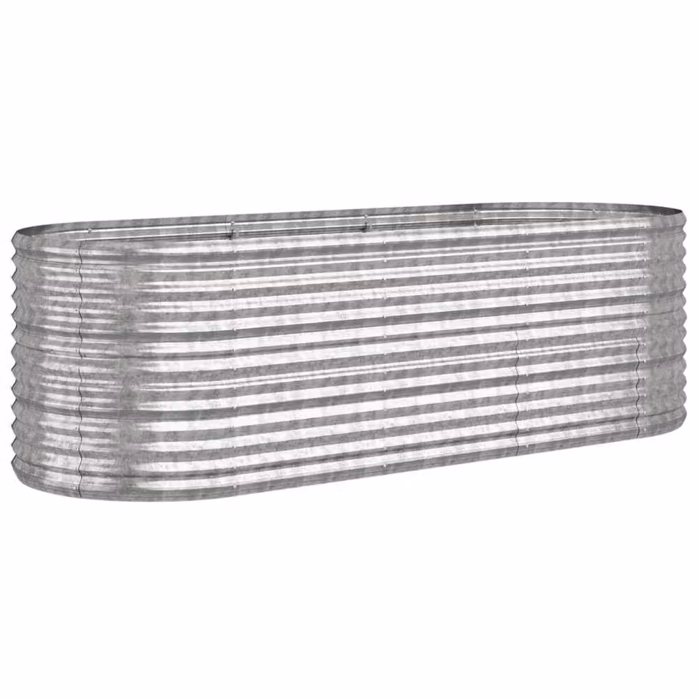 Berkfield Home Garden Raised Bed in Silver Powder-coated Steel, W/D/H: 224 x 80 x 68 cm – 3