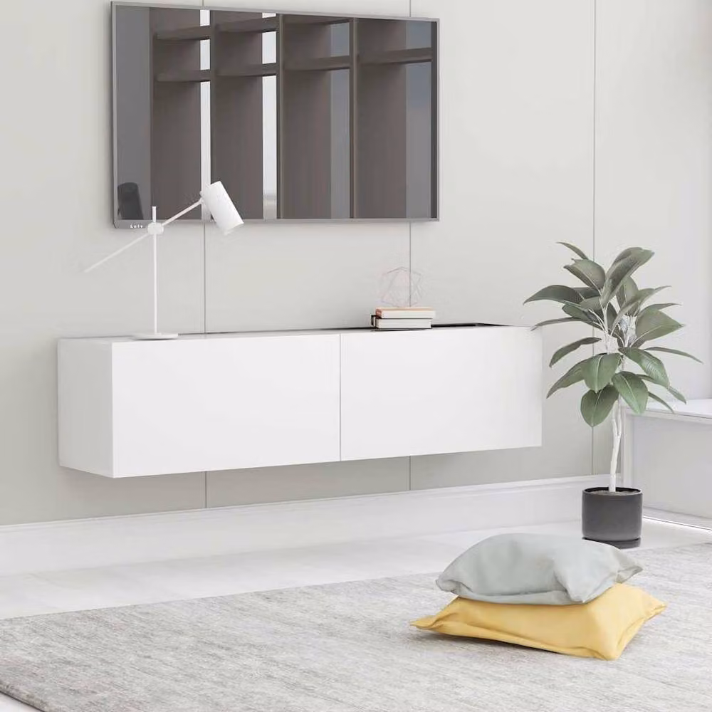 Berkfield Home White Glossy TV Cabinet in Engineered Wood, W/D/H: 120 x 30 x 30 cm – 2