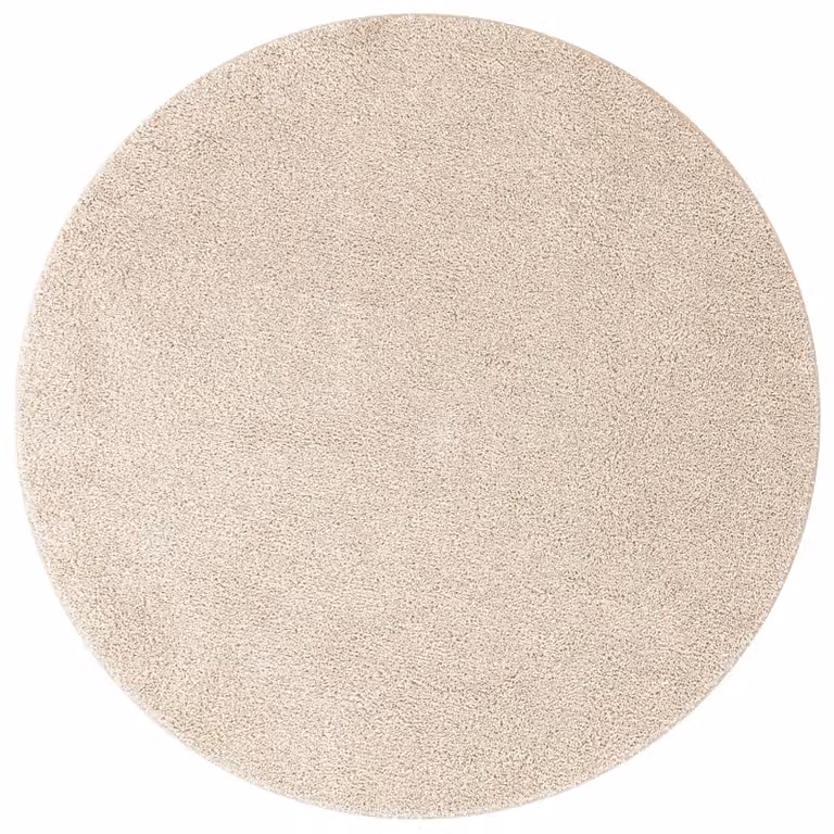 Berkfield Home Cream Shaggy Round Rug with Latex Backing, Diameter: 120 cm