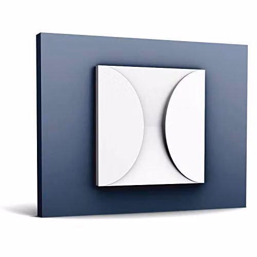 Orac Decor W107 Modern Circle 3D Wall Panel, White Polyurethane Foam Deco Element