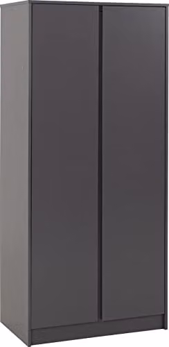 Seconique Malvern 2 Door Wardrobe in Grey, H 180 cm x W 50.5 cm x D 50.5 cm – 1