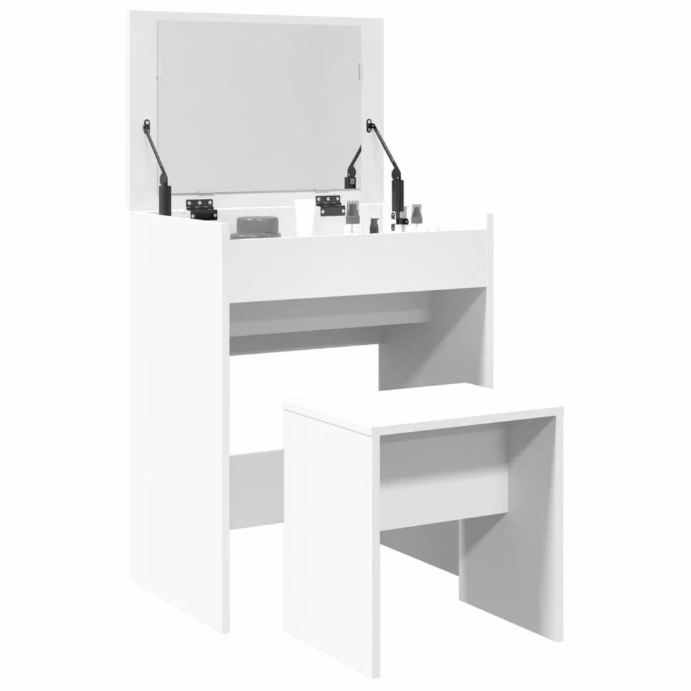 Berkfield Home Beautiful Dressing Table and Stool in White, W/D/H: 60 x 40 x 113.5 cm – 1