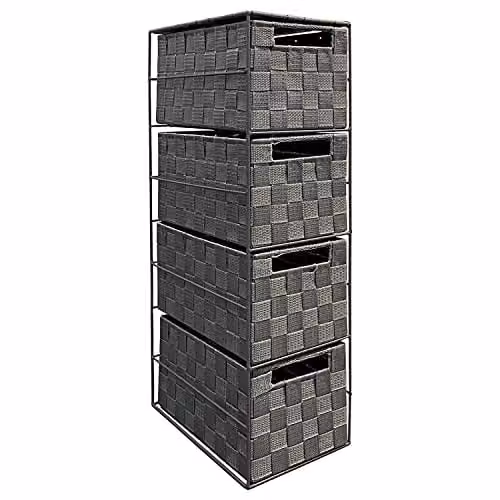 Arpan Grey 4 Drawer Freestanding Storage Cabinet Unit – 4