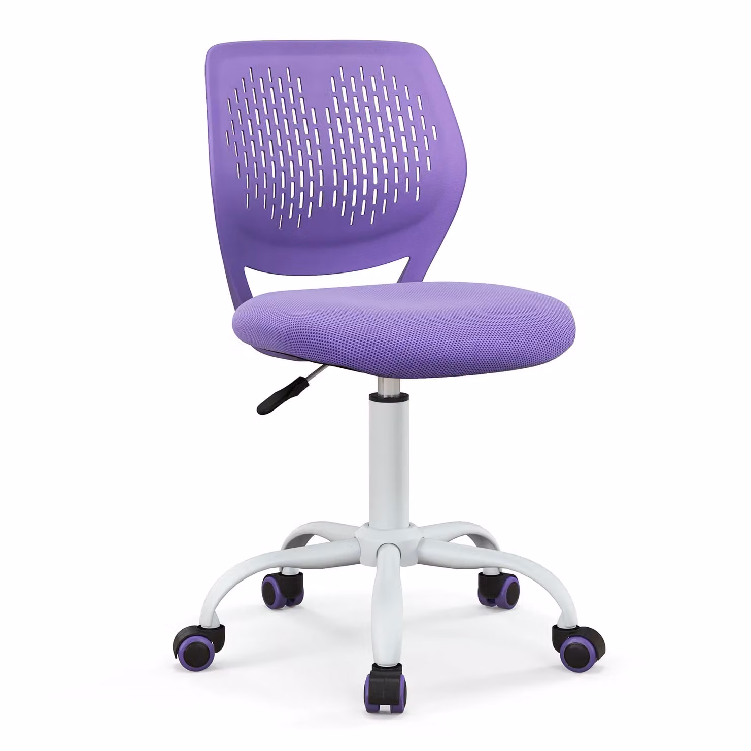 Costway Ergonomic Purple Fabric Task Chair for Children with Adjustable Height and Swivel Castors – 2