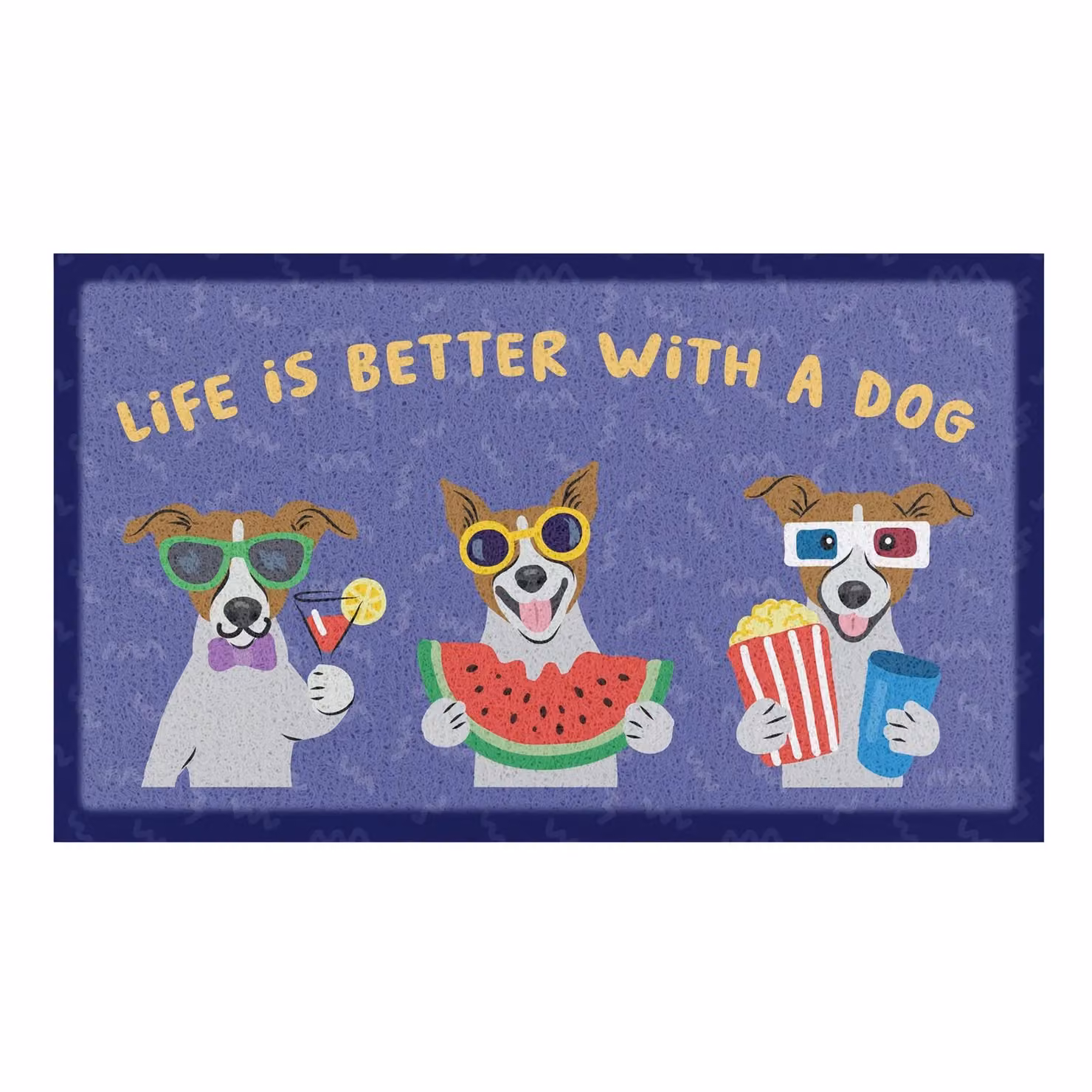Artsy Mats Life Is Better With A Dog Doormat, White and Multicolour, W: 70 cm, D: 40 cm – 2