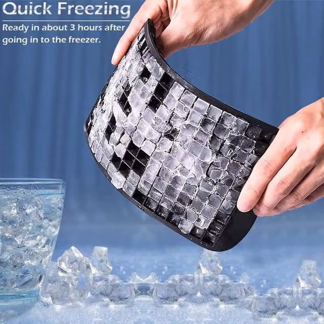 ATEK Silicone Ice Cube Tray Set with Lid in Black – 1