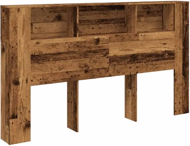 Berkfield Home Headboard Cabinet in Brown Old Wood, W: 180 cm, D: 18.5 cm, H: 102.5 cm – 1