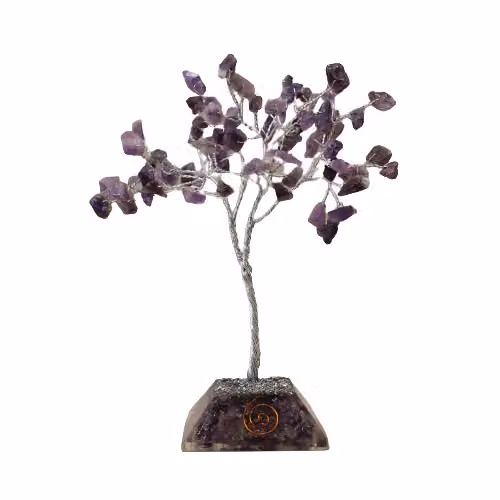 KDMD Amethyst Gemstone Tree with Organite Base in Blue and Purple – 2