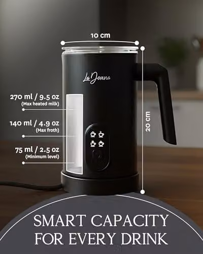 La Donna Electric Milk Frother and 4-Function Milk Steamer in Black – 3
