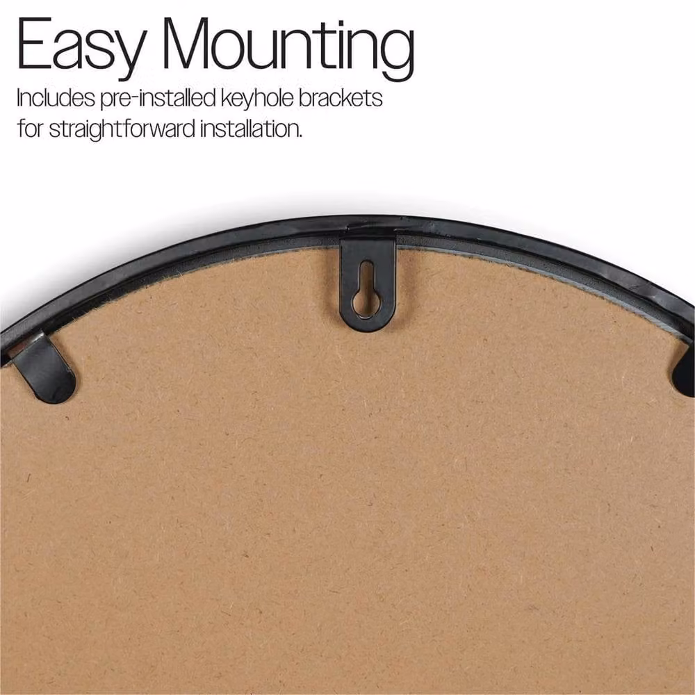 NESTLUNE Arched Garden Wall Mirror in Black, W: 100 cm, H: 60 cm – 4