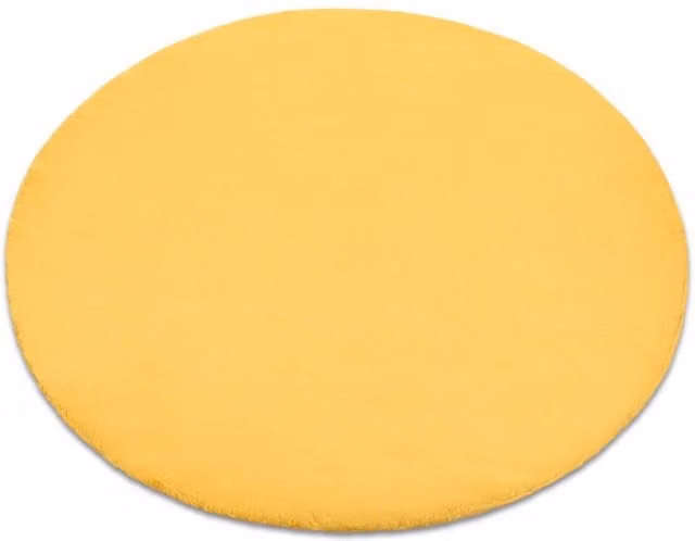 RugsX Bunny Round Faux Fur Rug in Gold, Diameter: 160 cm