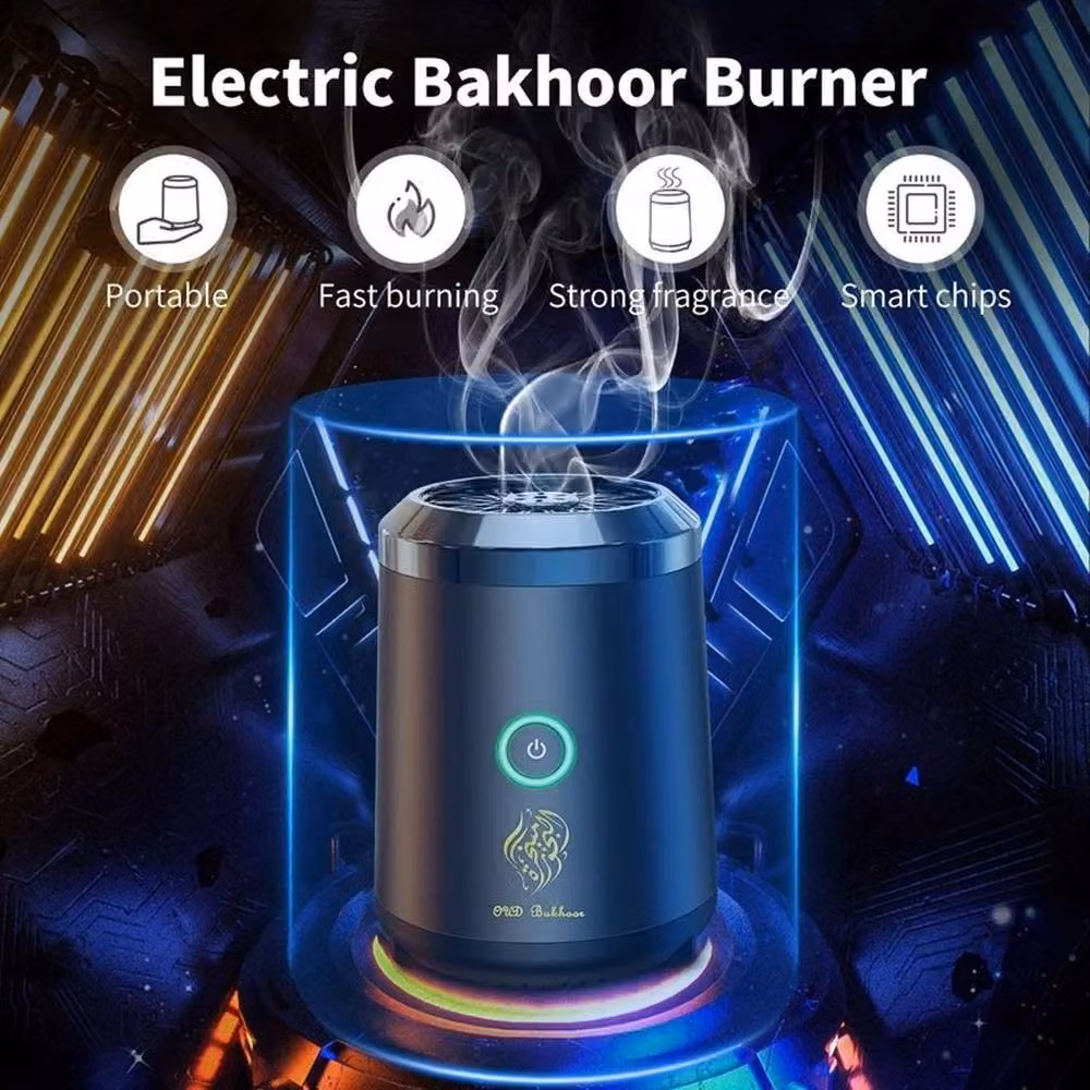 FLAVORA Mini Electric Portable Bakhoor and Incense Burner Diffuser in Black – 4