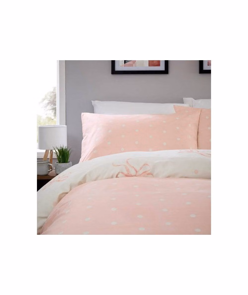New Edge Blinds Pink Seersucker Bows Duvet Cover, W: 140 cm, L: 200 cm – 2