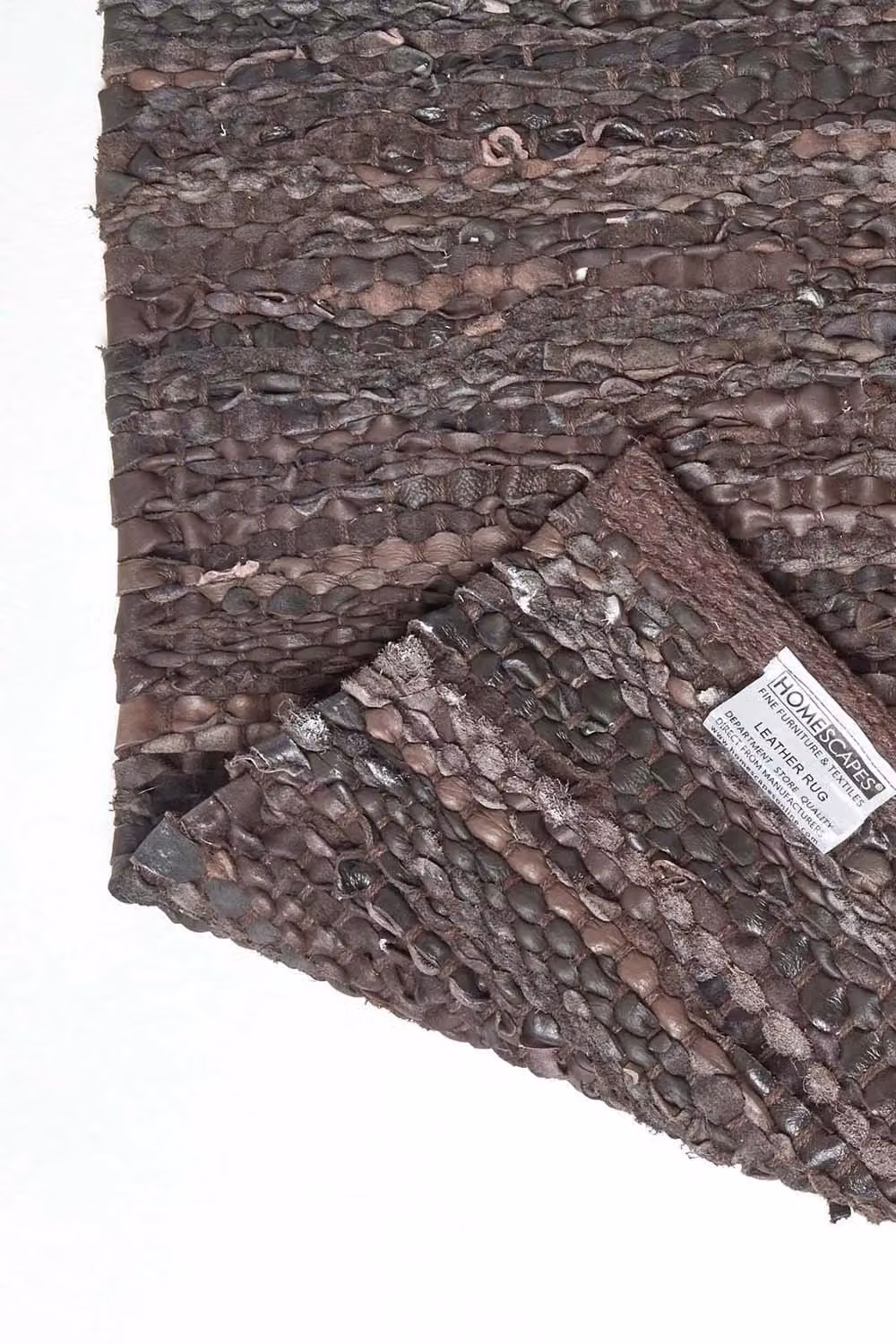 Homescapes Denver Brown Woven Leather Rectangular Rug W/D: 120 x 180 cm – 4
